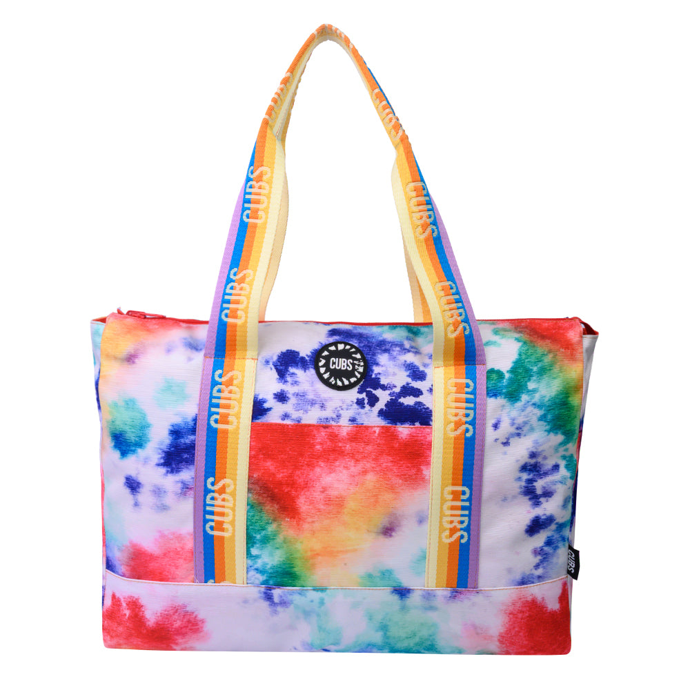 Cubs Smudged Paint & Peach Double Face Tote Bag