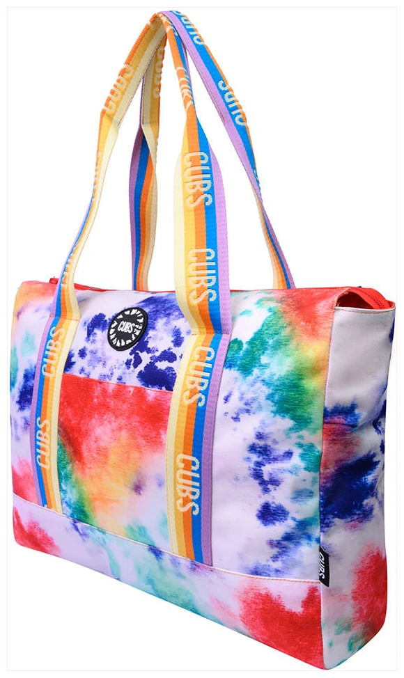 Cubs Smudged Paint & Peach Double Face Tote Bag