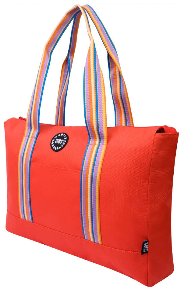 Cubs Smudged Paint & Peach Double Face Tote Bag