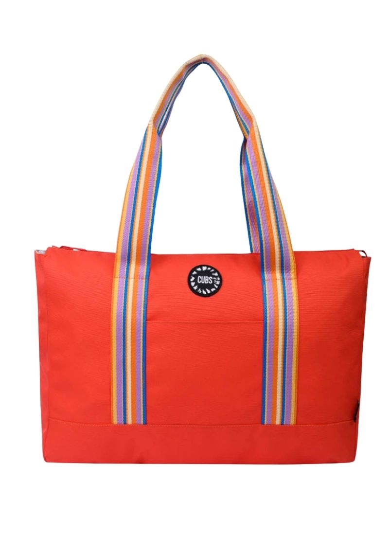 Cubs Smudged Paint & Peach Double Face Tote Bag