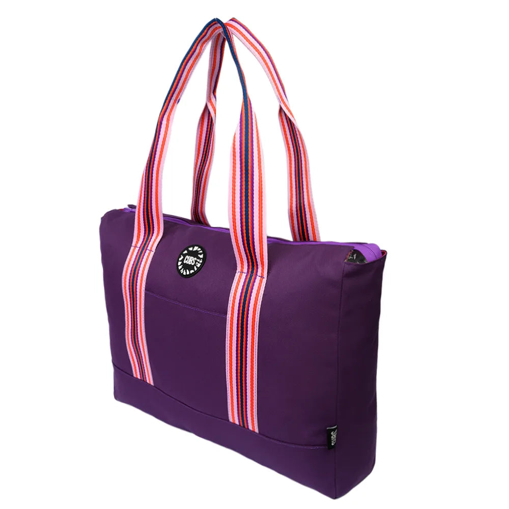 Cubs Deep Purple Tie Dye & Very Purple Double Face Tote Bag