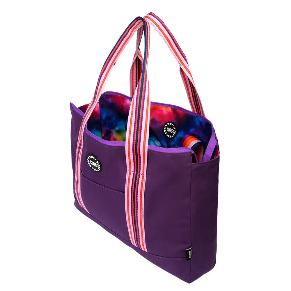 Cubs Deep Purple Tie Dye & Very Purple Double Face Tote Bag