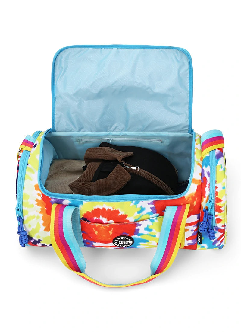 Cubs Happy Tie Dye two side Pocket Large Duffel bag