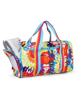 Cubs Happy Tie Dye two side Pocket Large Duffel bag