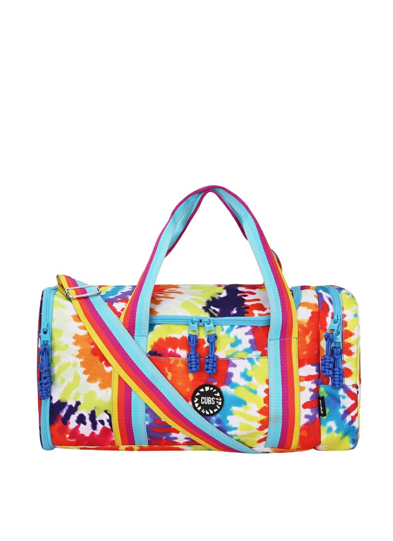Cubs Happy Tie Dye two side Pocket Large Duffel bag