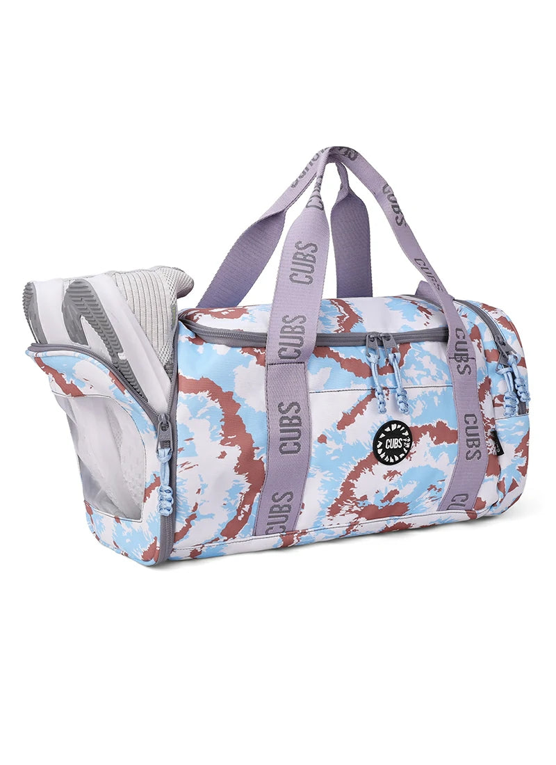 Cubs Baby Blue Tie Dye two side Pocket Large Duffel bag