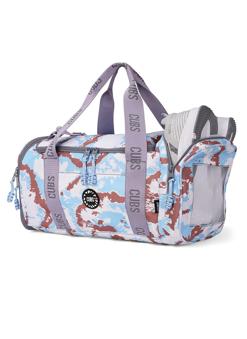 Cubs Baby Blue Tie Dye two side Pocket Large Duffel bag