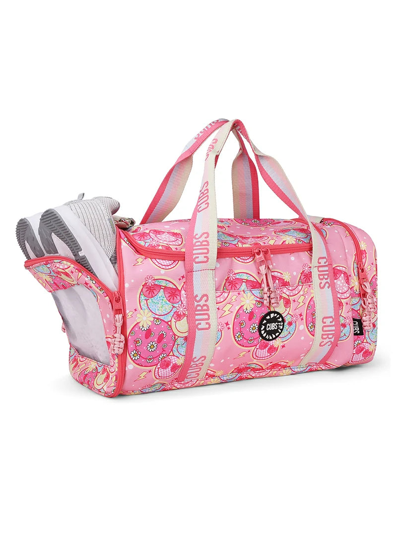 Cubs Smiley Faces two side Pocket Large Duffel bag