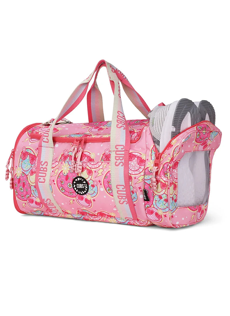 Cubs Smiley Faces two side Pocket Large Duffel bag