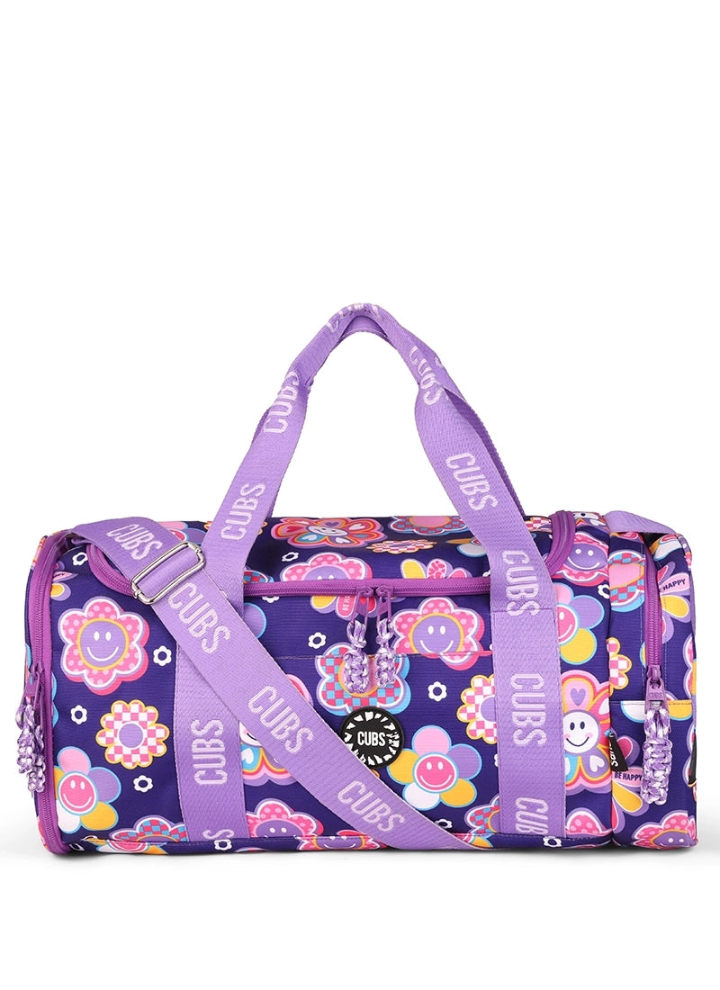 Cubs Deep Purple Roses two side Pocket Large Duffel bag