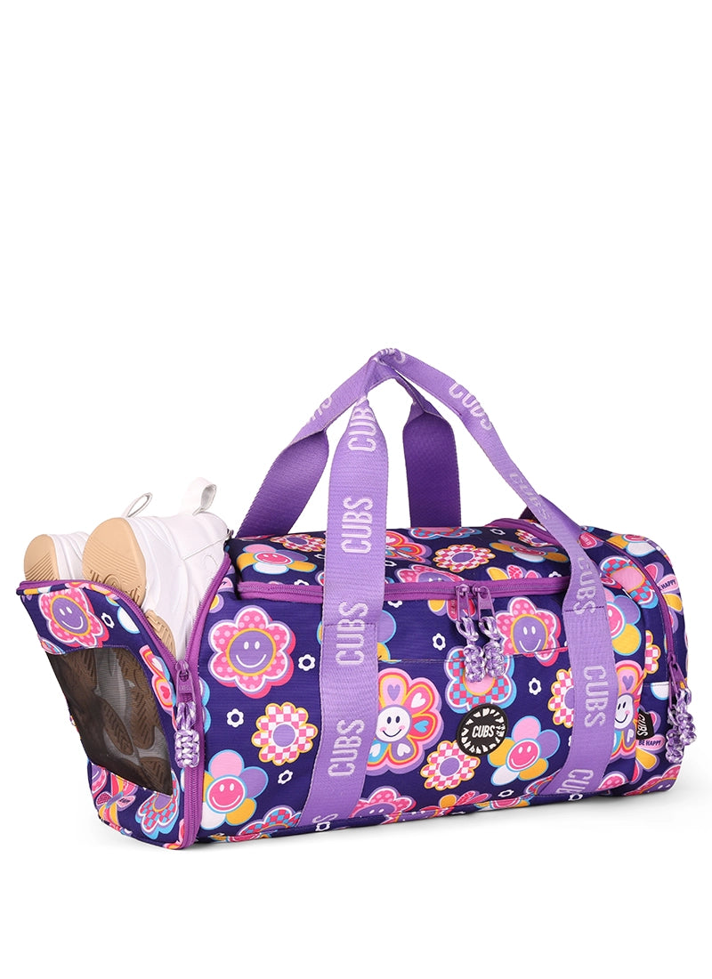 Cubs Deep Purple Roses two side Pocket Large Duffel bag