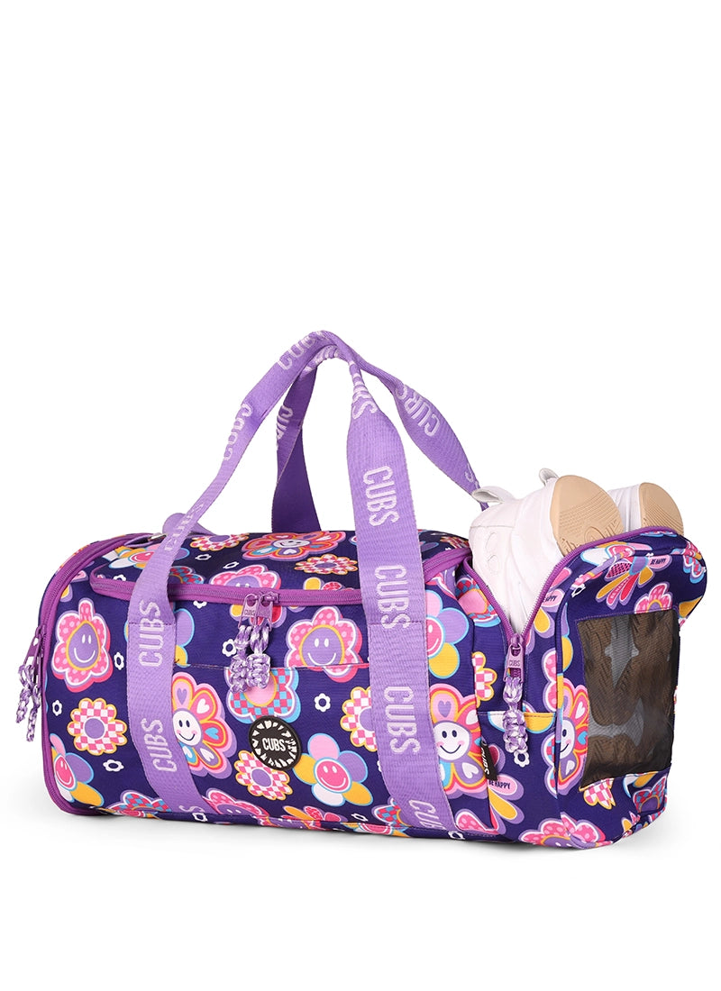 Cubs Deep Purple Roses two side Pocket Large Duffel bag