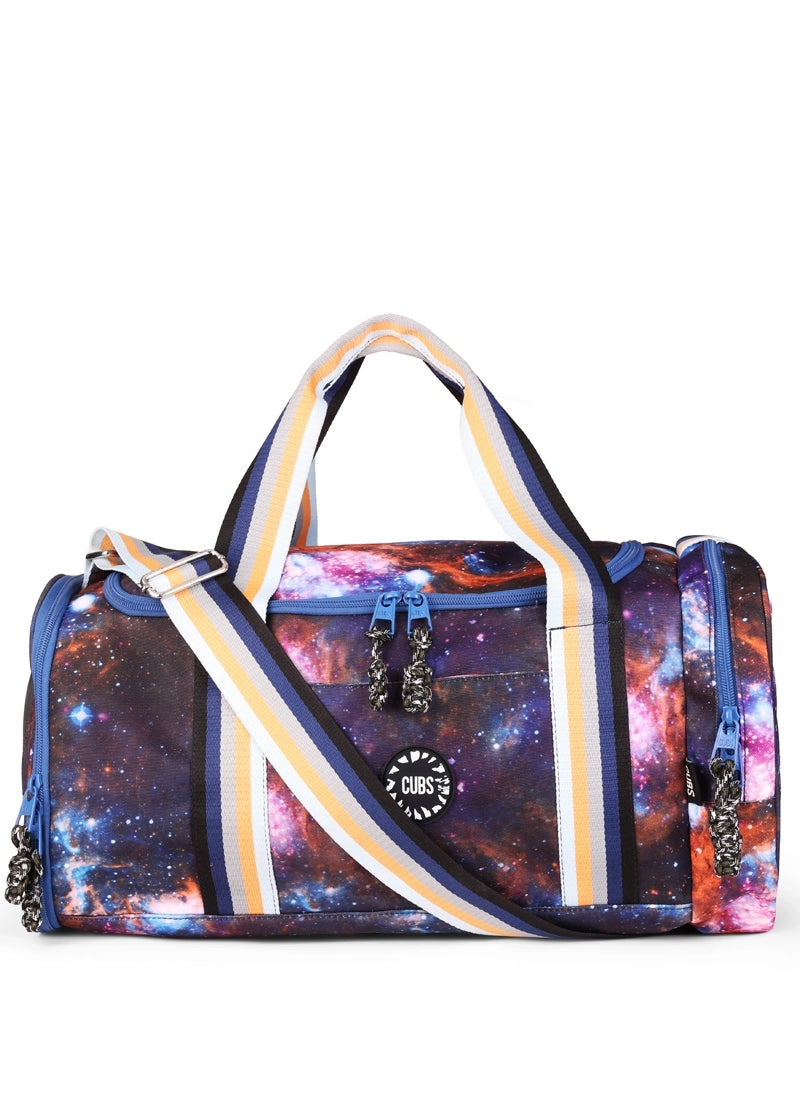 Cubs Purple Galaxy two side Pocket Large Duffel bag