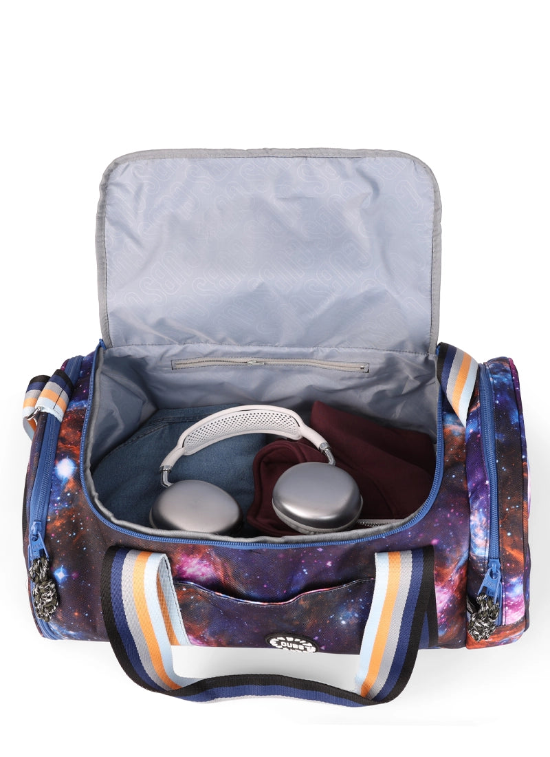 Cubs Purple Galaxy two side Pocket Large Duffel bag