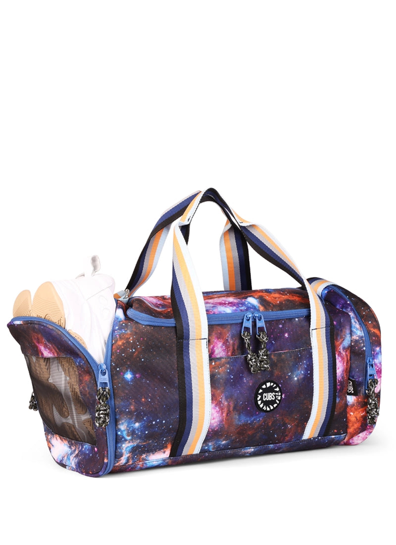 Cubs Purple Galaxy two side Pocket Large Duffel bag