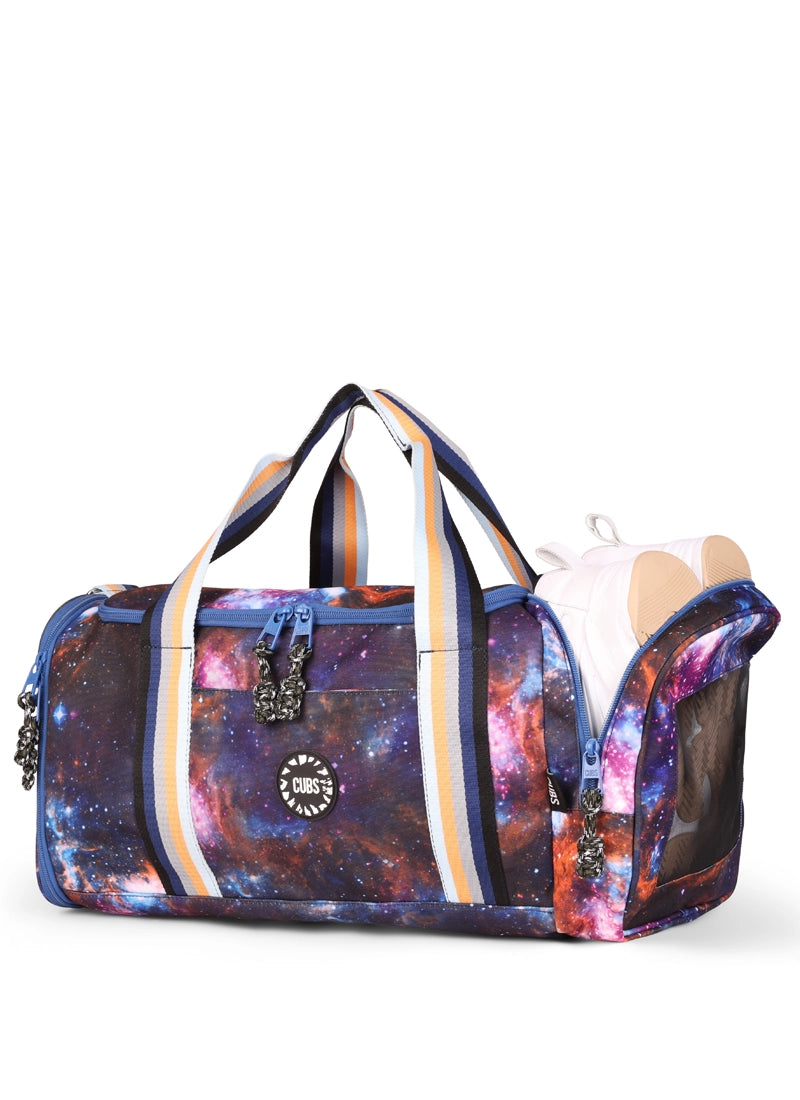 Cubs Purple Galaxy two side Pocket Large Duffel bag