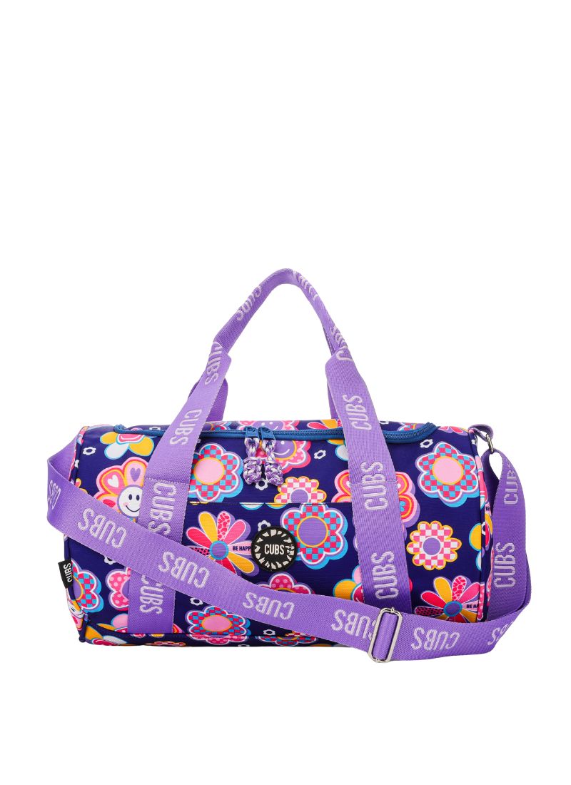 Cubs Deep Purple Roses Medium Duffel Bag