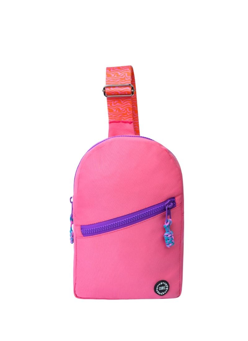 Cubs Pink Sling Bag Zipper Pocket