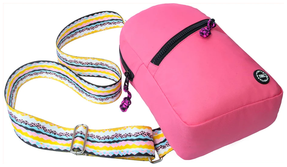 Cubs Pink/Black Sling Bag Zipper Pocket