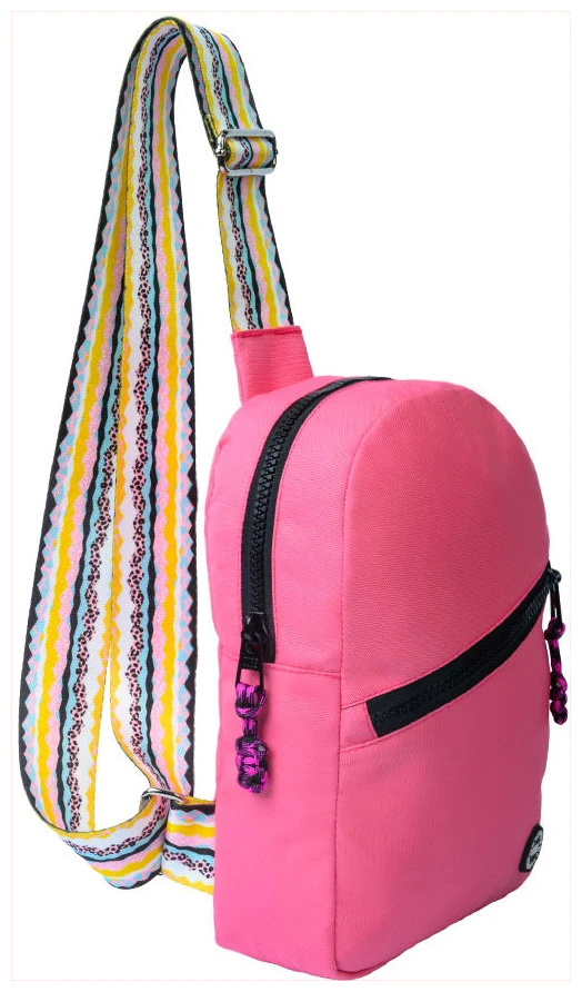 Cubs Pink/Black Sling Bag Zipper Pocket