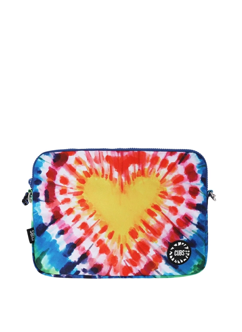 Cubs My Heart Is Tie Dye Laptop Bag With Strap 15 Inch