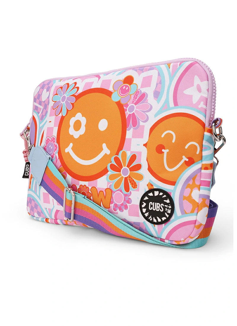 Cubs Flower Wow Smile Laptop Bag with strap 13 Inch