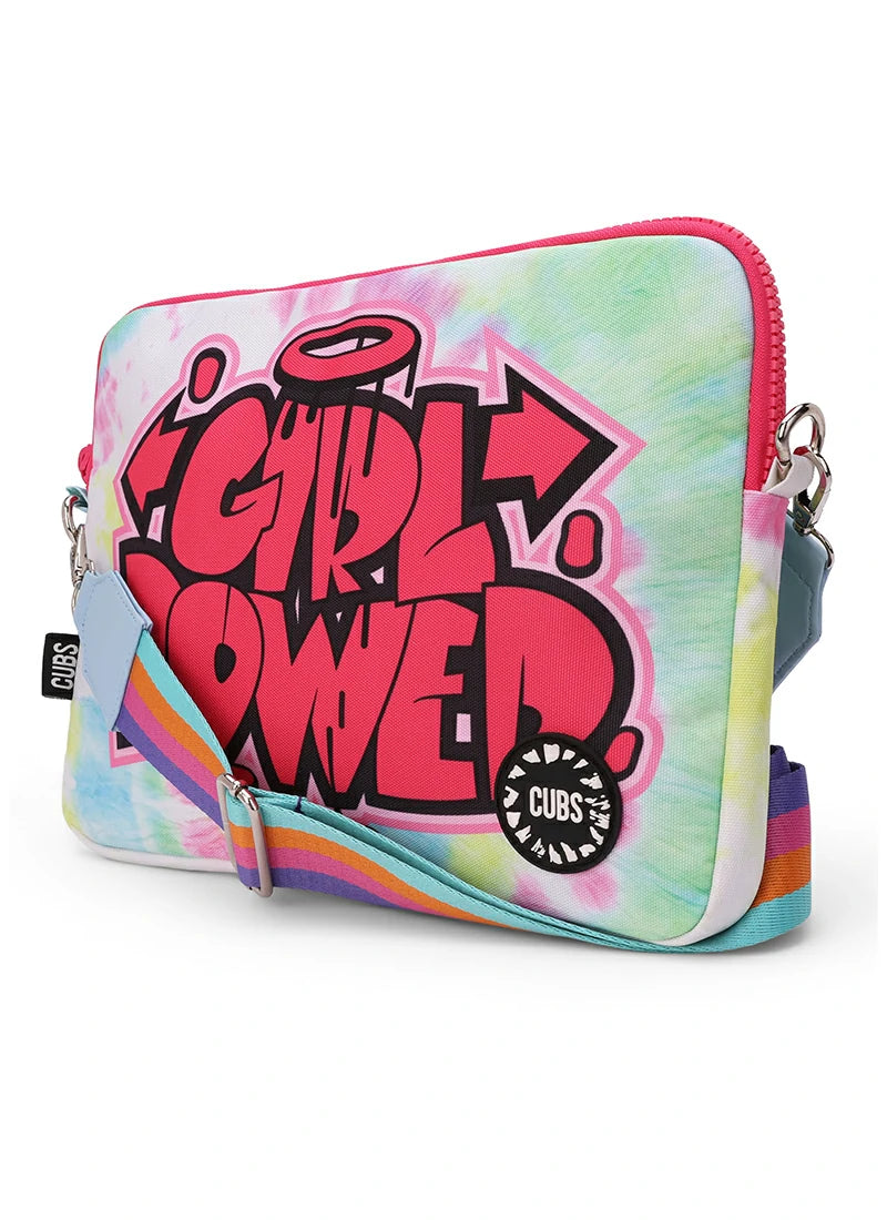 Cubs Girl Power Graffiti Tie Dye Laptop Bag with strap 13 Inch