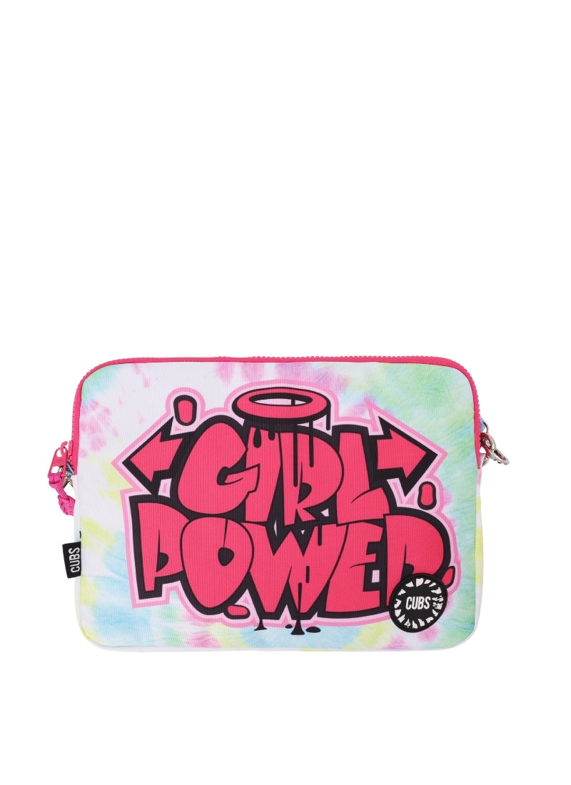 Cubs Girl Power Graffiti Tie Dye Laptop Bag with strap 15 Inch