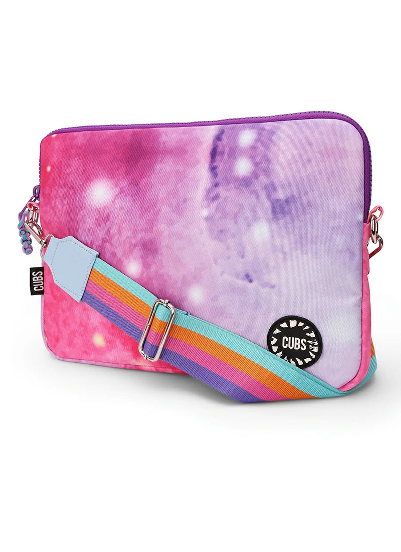 Cubs Pink Galaxy Laptop Bag with strap 13 Inch