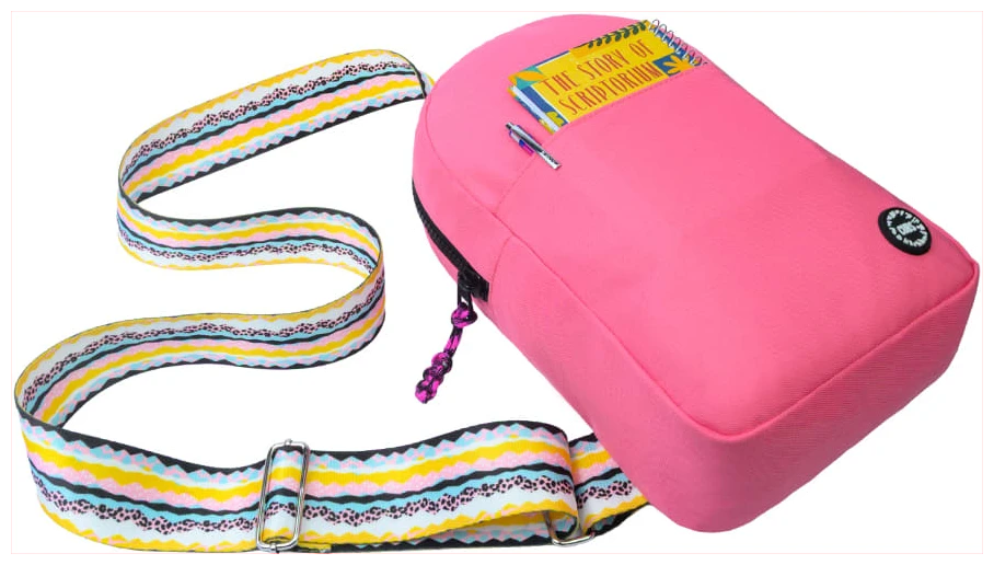 Cubs Pink/Black Sling Bag Front Pocket