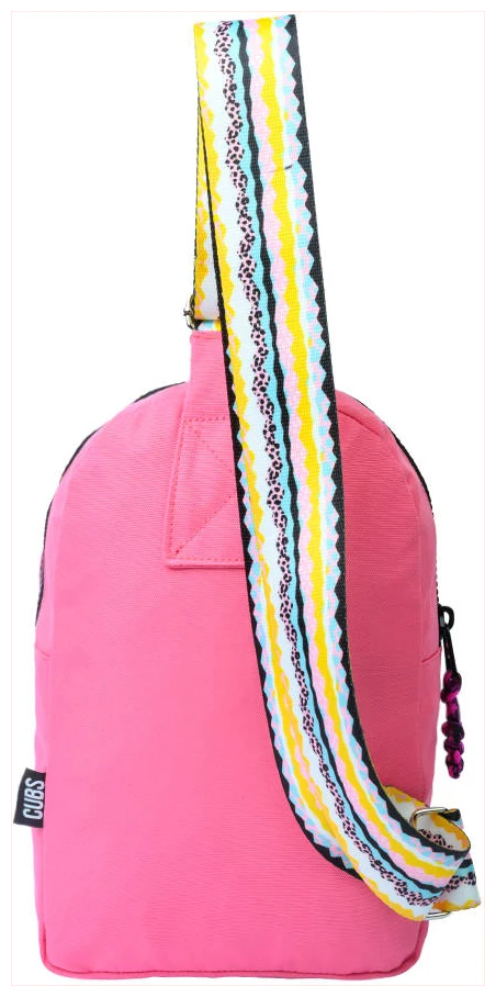 Cubs Pink/Black Sling Bag Front Pocket