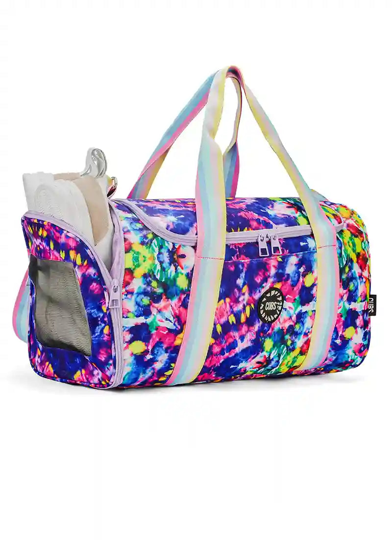Cubs Mysterious blue Tie Dye Duffel Bag one Side Pocket