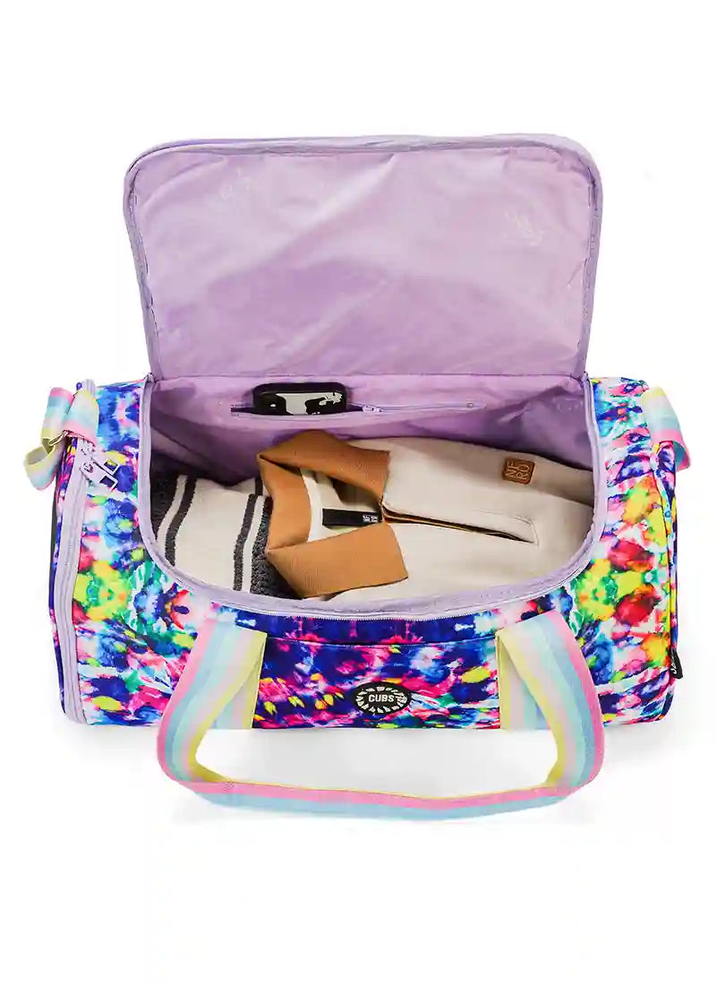 Cubs Mysterious blue Tie Dye Duffel Bag one Side Pocket