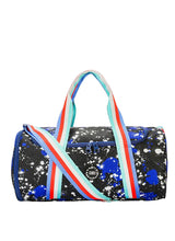 Cubs Blue Black Splashing Paint Duffel Bag one Side Pocket