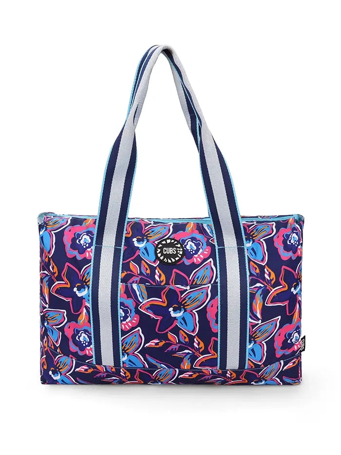 Cubs Stars And Flowers Double Face Tote Bag