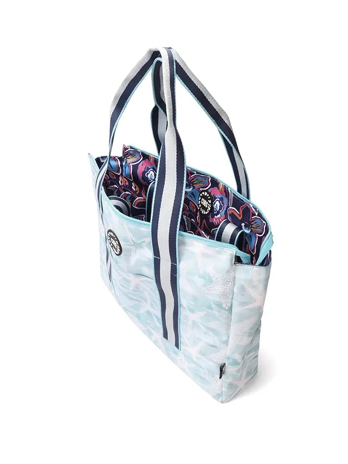 Cubs Stars And Flowers Double Face Tote Bag