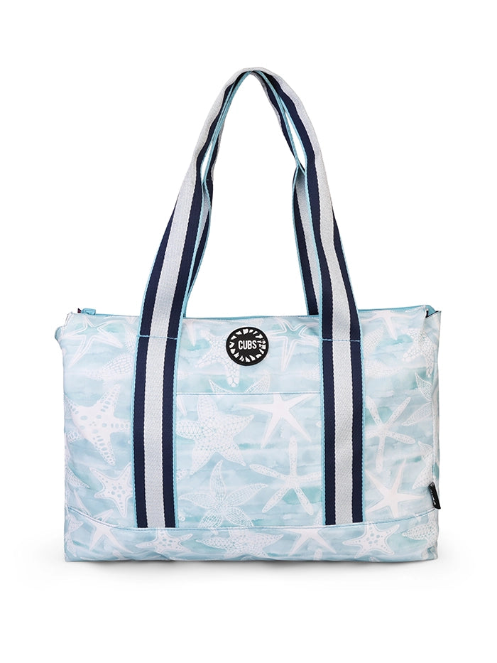 Cubs Stars And Flowers Double Face Tote Bag