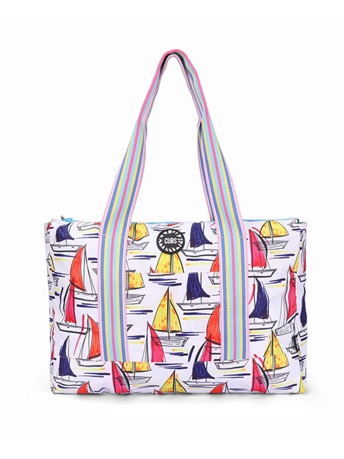 Cubs Ships and Flowers Double Face Tote Bag