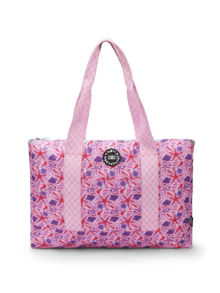 Cubs Bluish Tie Dye And Pinky Stars Double Face Tote Bag