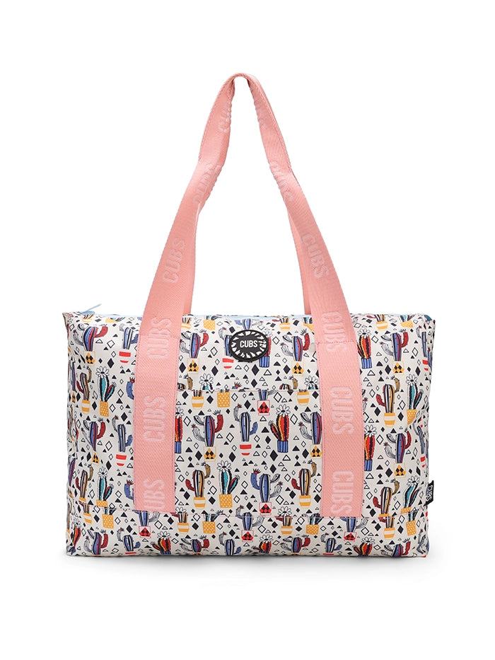 Cubs Pastel Colors And Cactus Double Face Tote Bag