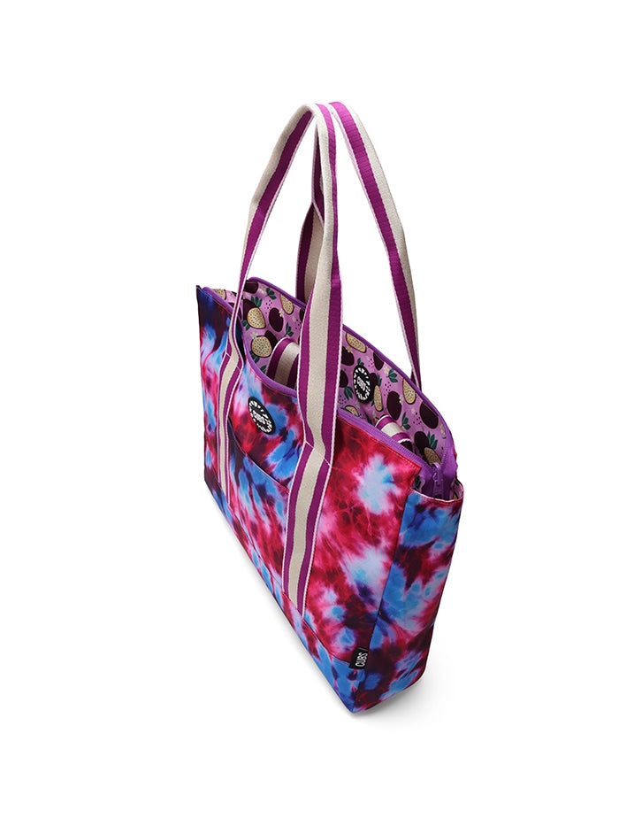Cubs Passion Fruits And Purple Tie Dye Double Face Tote Bag