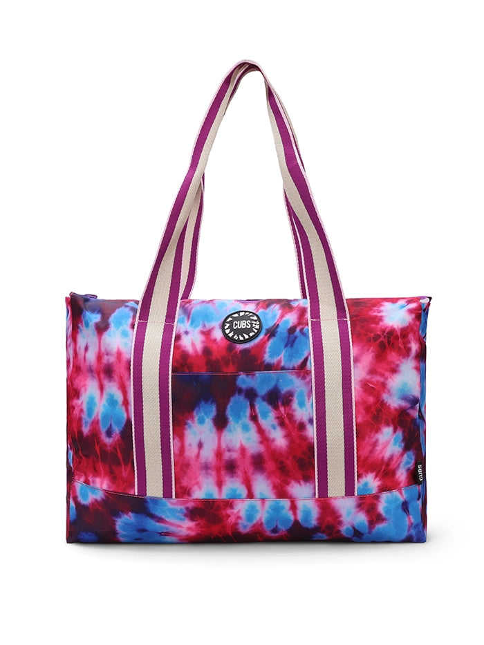 Cubs Passion Fruits And Purple Tie Dye Double Face Tote Bag
