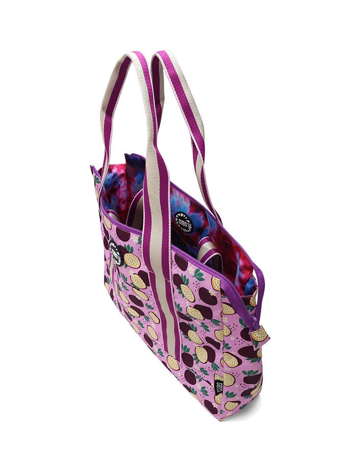 Cubs Passion Fruits And Purple Tie Dye Double Face Tote Bag