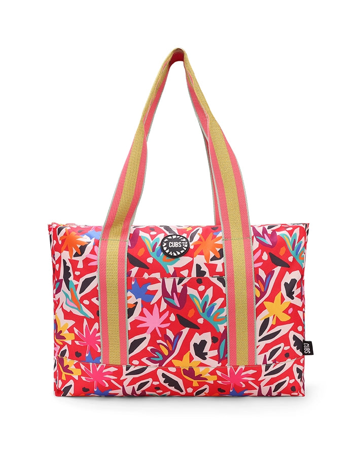 Cubs Pinkish Flowers Double Face Tote Bag