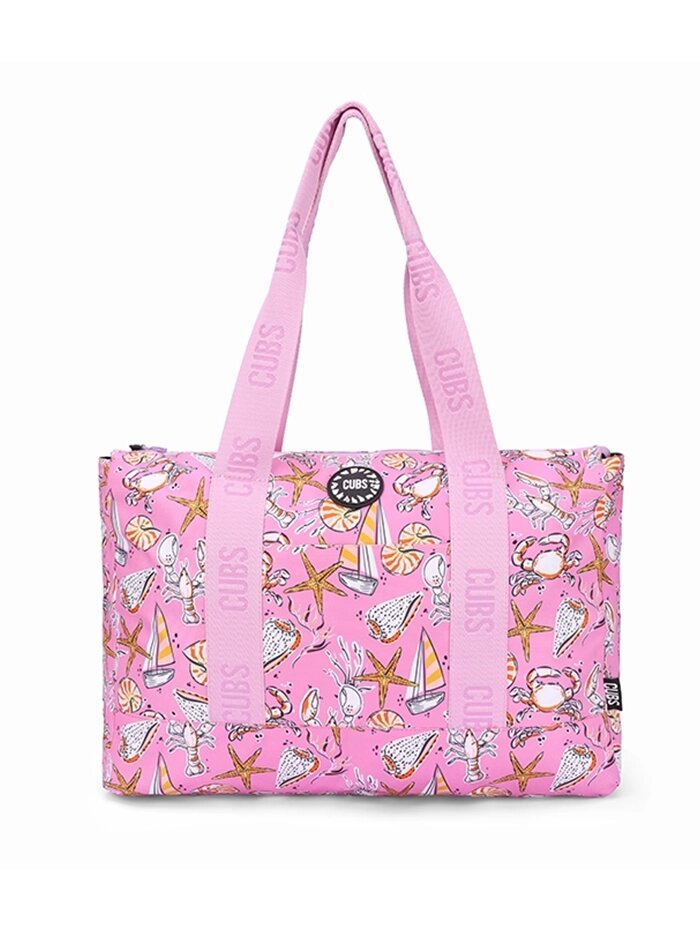 Cubs leaves & sea shells Double Face Tote Bag