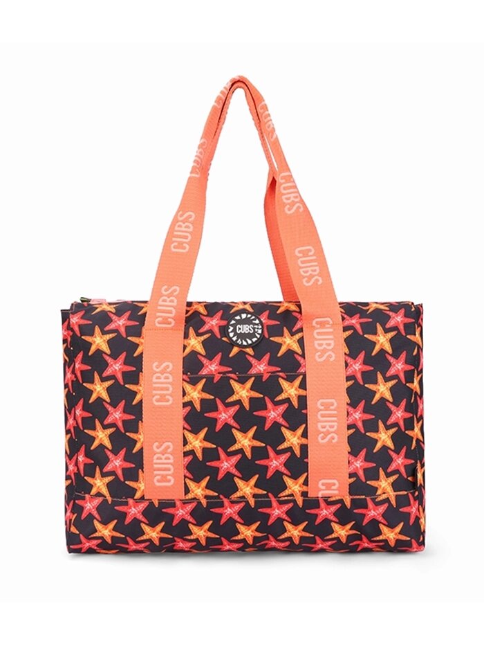 Cubs Tie Dye and Black Stars Double Face Tote Bag