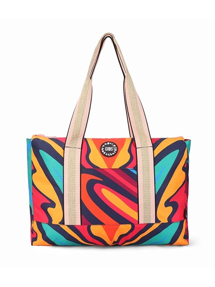 Cubs Swirls and Flamingos Double Face Tote Bag