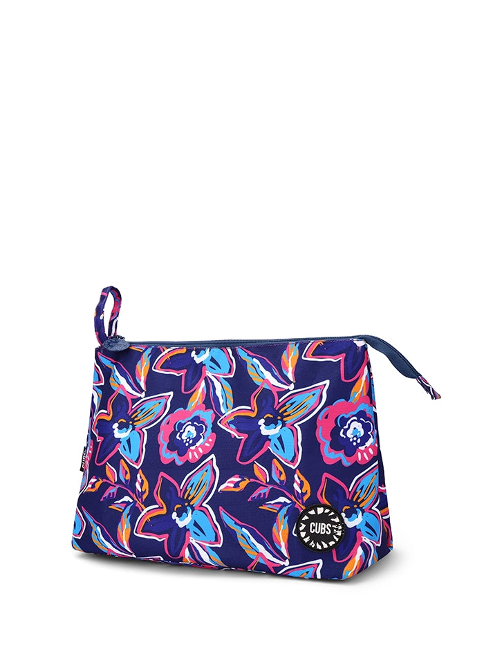 Cubs Navy Flowers Large Pouch