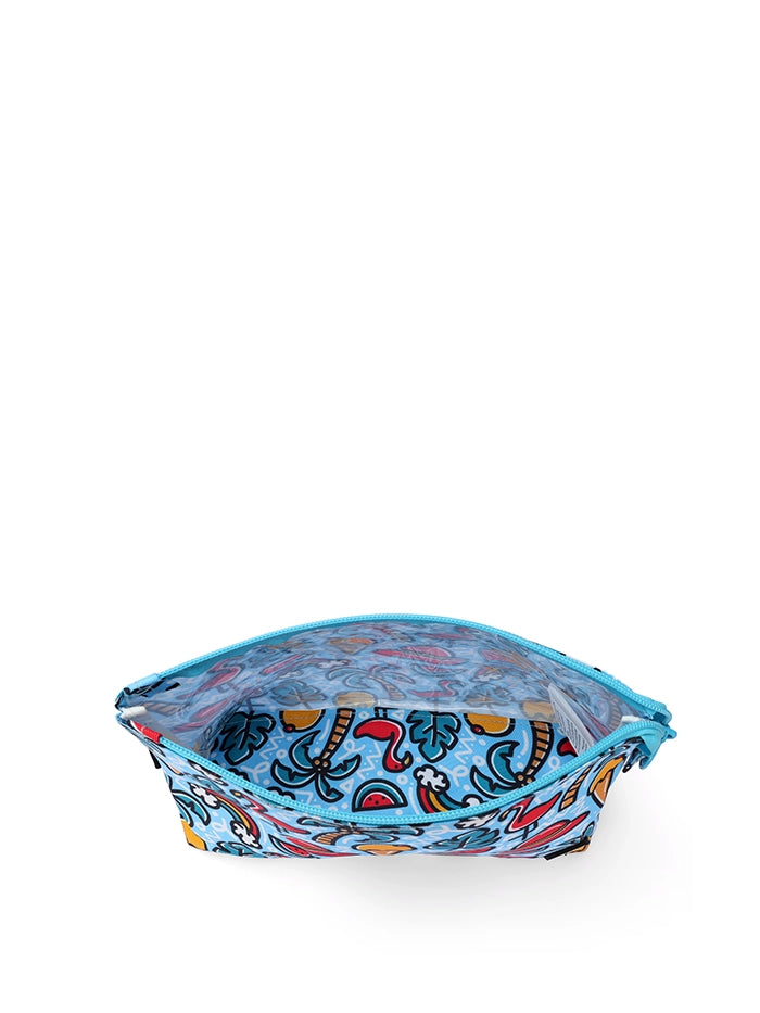 Cubs Baby Blue Flamingos Medium Pouch