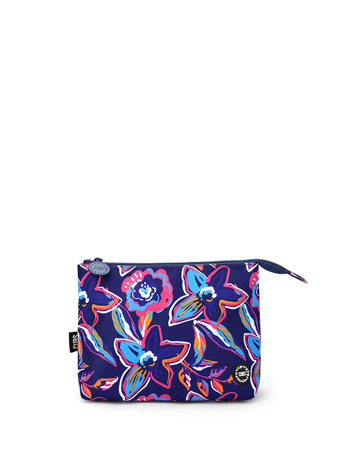 Cubs Navy Flowers Medium Pouch